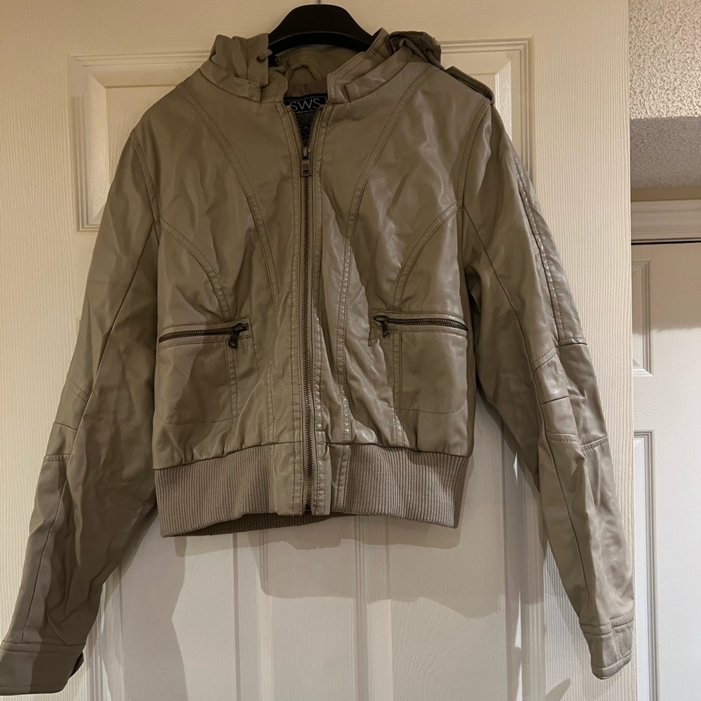 Brand New SWS Beige Leather Jacket